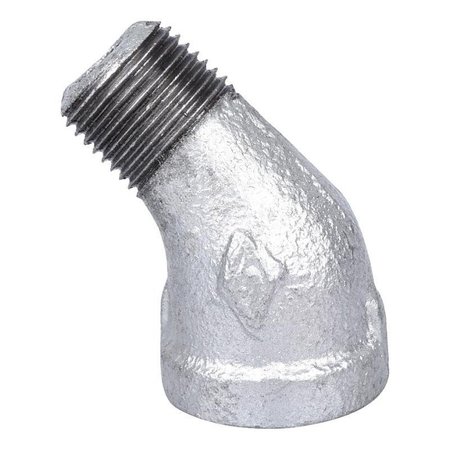 PROSOURCE Exclusively Orgill Street Pipe Elbow, 38 in, Threaded x NPT, 45 deg Angle, SCH 40 Schedule PPG121-10